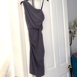 Gray off shoulder dress